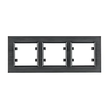 Elektrická zásuvka HAGER Rámeček LUMINA Passion WL9233 3násobný vodorovný IP20 hliník černá WL9233