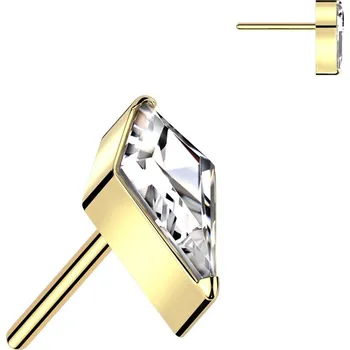 Piercing Atreya Titanová bezzávitová koncovka Damondo Barva: Zlatá / Čirá