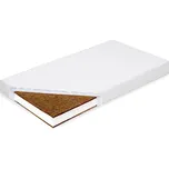 Matrace do kolébky New Baby STANDARD 80x40x8 cm kokos-molitan-kokos bílá (Pěnová matrace s vrstvou kokosového vlákna, sundávací obal)