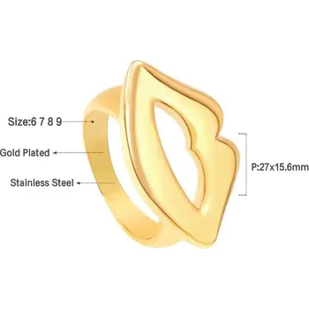 Prsten Stylový nerezový prsten ve zlaté barvě - 201G,8
