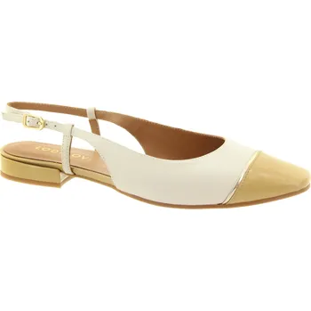 Dámské baleríny LODI Dámské kožené bílo-hnědé baleríny AMB4471-SAND-255 Velikost 39