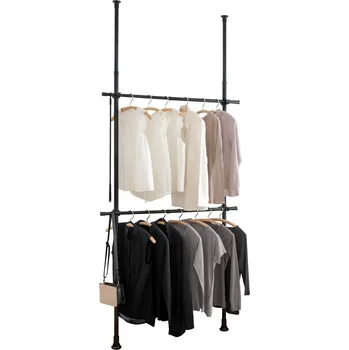 Věšák Černý kovový teleskopický stojan na oblečení Herkules – Wenko ID_1355219