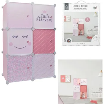 Šatní skříň Dětská skříň modulární, Barvy Růžová, Barvy a parametry Šedá