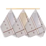 Bellatex Kuchyňské utěrky, sada 3 kusů - Espresso hnědá, šedá - 50x70 cm