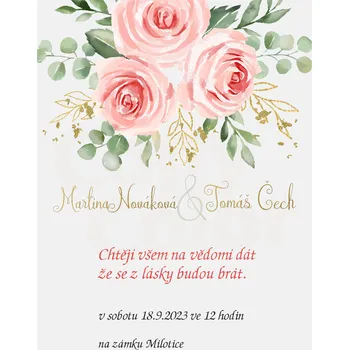 Svatební dekorace Svatební oznámení - A6 - S013