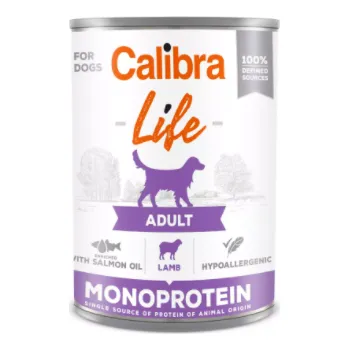 Krmivo pro psa Calibra Dog Life konzerva Adult Monoprotein Lamb with salmon oil 6x400g