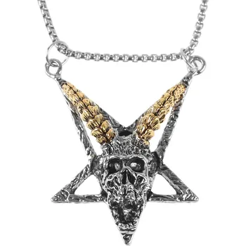 Přívěsek obojek Pentagram Screaming Skull