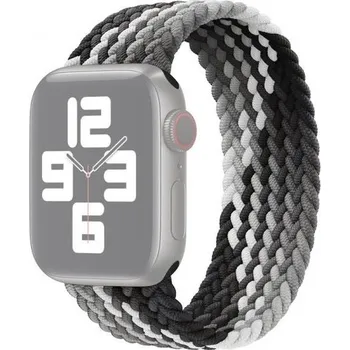 Řemínek na hodinky Nylonový řemínek s barevným copánkovým vzorem pro Apple Watch 42mm / 41mm / 40mm / 38mm - XS - černý