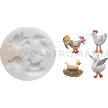 Kuchyňská sůl Silikonová forma na cukrovou hmotu ve tvaru chovných zvířat - SLK205, 45x35 mm | SILIKOMART, SugarFlex