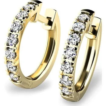 Náušnice Dámské náušnice žluté zlato 585/1000 kruhy se zirkony 10838-ZL-ZIR