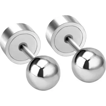 Náušnice Nerezové kulaté hypoalergenní náušnice - Stříbrná,4mm