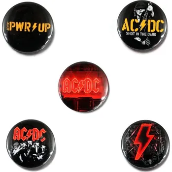 AC/DC - Placka se špendlíkem AC/DC - Power Up sada 5 kusů