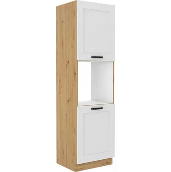 Šatní skříň LEMPERT Skříň pro troubu LUNY 24 (60 cm) bílá / dub artisan