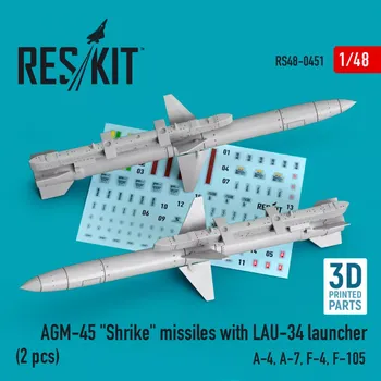 Plastikový model Reskit 1/48 AGM-45 'Shrike' missiles w/ LAU-34 launcher