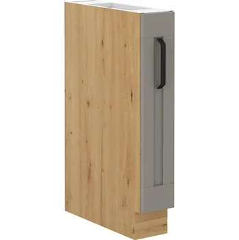 Kuchyňská skříňka LEMPERT Dolní výsuvná skříňka LUNY 33 (15 cm) claygrey / dub artisan