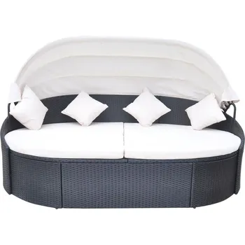 Zahradní pohovka Zahradní postel s baldachýnem polyratan 230 x 145 x 141 cm