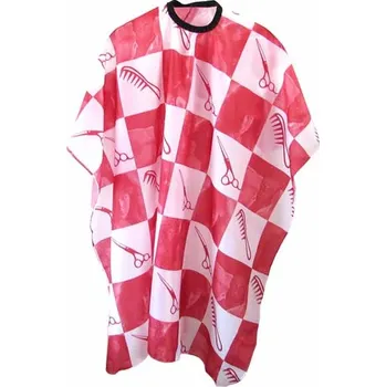 Kadeřnická pláštěnka na stříhání Duko 580 - červená - upevnění na suchý zip (580red) + dárek zdarma