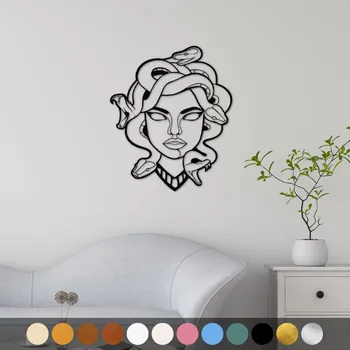 Obraz WoodenPuzzle.cz Dřevěný obraz - Medúsa Barva: Modrá, Velikost: L