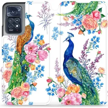 Pouzdro na mobilní telefon Flipové pouzdro Mobiwear - Xiaomi Note 12 Pro 4G - MX08S Pávi (Knížkové flip pouzdro, obal, kryt na mobil Xiaomi Note 12 Pro 4G - MX08S Pávi, materiál Umělá kůže + TPU - ochrana 360°, stojánek, silikonová vanička, magnetické zavírání)