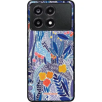 Pouzdro na mobilní telefon Lesklý kryt Mobiwear Glossy - Xiaomi Poco X6 Pro 5G - G037G - Modrá květena (Prémiové lesklé pouzdro, obal, kryt Mobiwear Glossy na mobil Xiaomi Poco X6 Pro 5G - G037G - Modrá květena, materiál Plast + TPU silikon - krytí po všech stranách, neošoupatelný)