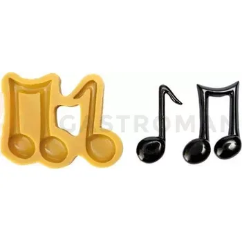 Čokoládová tyčinka Silikonová forma na cukrovou hmotu nebo čokoládu ve tvaru not - 2 ks | SILIKOMART, SugarFlex Gold