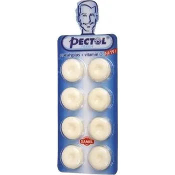 Bonbon PECTOL Dropsy s eukalyptovou příchutí a vitaminem C blistr 8 ks