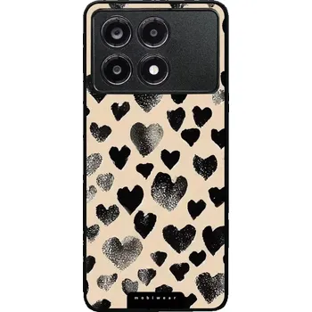 Pouzdro na mobilní telefon Lesklý kryt Mobiwear Glossy - Xiaomi Poco X6 Pro 5G - GA51G Černá srdíčka (Prémiové lesklé pouzdro, obal, kryt Mobiwear Glossy na mobil Xiaomi Poco X6 Pro 5G - GA51G Černá srdíčka, materiál Plast + TPU silikon - krytí po všech stranách, neošoupatelný)