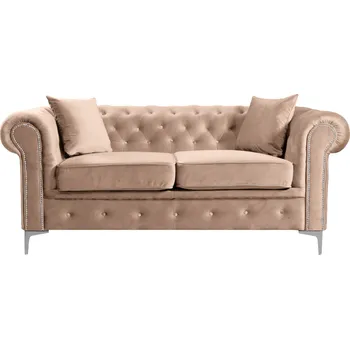 Pohovka Tempo Kondela Luxusní rozkládací 2-sed, světle hnědá Velvet látka, ROMANO