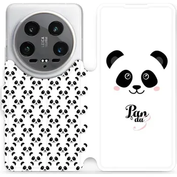 Pouzdro na mobilní telefon Flipové pouzdro Mobiwear - Xiaomi 14 Ultra 5G - M030P Panda Amálka (Knížkové flip pouzdro, obal, kryt na mobil Xiaomi 14 Ultra 5G - M030P Panda Amálka, materiál Umělá kůže + TPU - ochrana 360°, stojánek, silikonová vanička, magnetické zavírání)