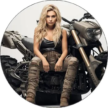 Jedlá dekorace na dort Jedlý papír dívka na motorce 2 19,5cm