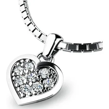 Přívěsek Dámský přívěsek žluté zlato 585/1000 srdce se zirkony 10877-B-ZIR bez řetízku