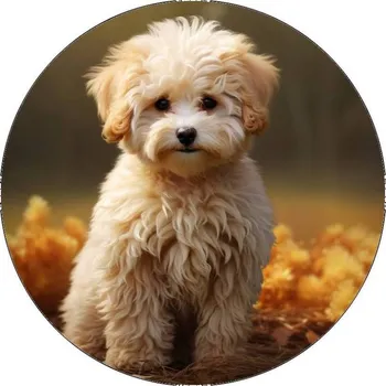 Jedlá dekorace na dort Jedlý papír štěně bílé 19,5cm