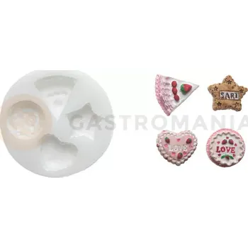 Kuchyňská sůl Silikonová forma na cukrovou hmotu ve tvaru sušenek - SLK182, 28x29 mm | SILIKOMART, SugarFlex