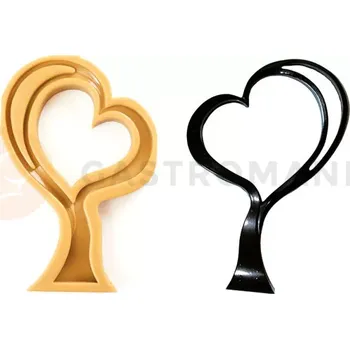 Čokoládová tyčinka Silikonová forma na cukrovou hmotu nebo čokoládu ve tvaru rámu ze srdcí - 170x25x255 mm | SILIKOMART, SugarFlex Gold