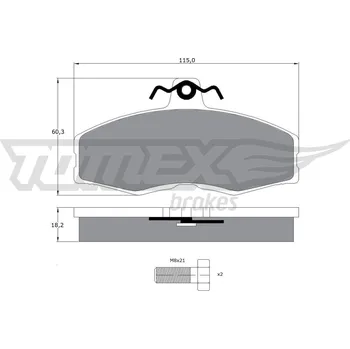 Brzdová destička Sada brzdových destiček, kotoučová brzda TOMEX Brakes 10-27