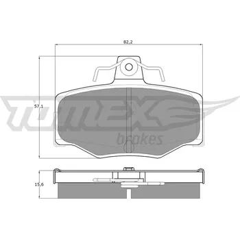 Brzdová destička Sada brzdových destiček, kotoučová brzda TOMEX Brakes 12-93