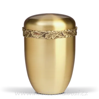 Smuteční dekorace Urna mosazná s ozdoným pásem