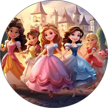 Jedlá dekorace na dort Jedlý papír Disney princezny 19,5cm