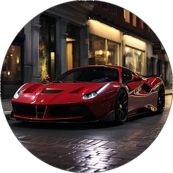 Jedlá dekorace na dort Jedlý papír Super car sport červené 19,5cm