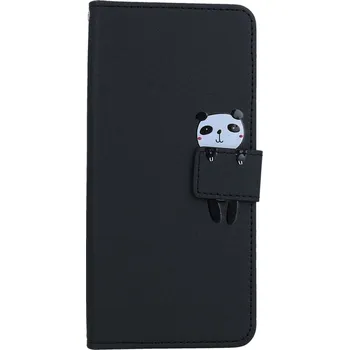 Pouzdro na mobilní telefon Pouzdro Xiaomi Redmi 12C knížkové černé s pandou (kryt neboli obal na Xiaomi Redmi 12C)