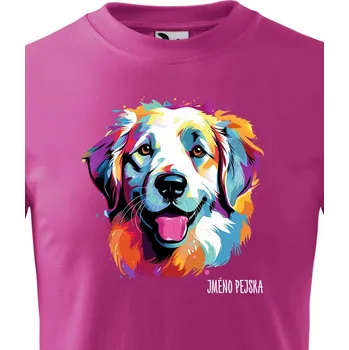 Dětské tričko Pyrenejský horský pes, Barva Purpurová, Velikost 122 cm/6 roků, Canvas Dětské tričko 2454