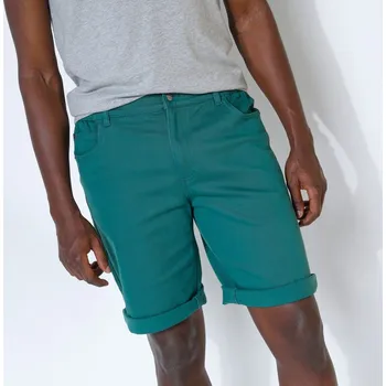 Dámské kraťasy Bavlněné strečové bermudy s pružným pasem zelená jedlová 44