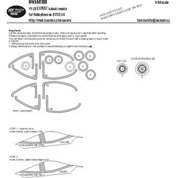 Plastikový model New Ware 1/48 Mask YF-23 EXPERT (HOBBYB)