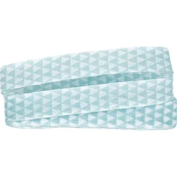 Stuha Stuha MOSAIC pastelově modrá 15mm x 2m (6,-Kč/m) (Stuha taftová MOSAIC, jednostranný potisk, s vetkaným vlascem v okrajích)