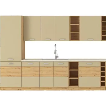 Kuchyňská linka LEMPERT Kuchyňská linka ARISA cappucino lesk 295 cm