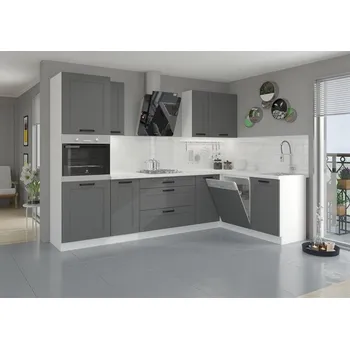 Kuchyňská linka LEMPERT Kuchyňská linka LUNY - dustgrey / bílá 285/95 cm
