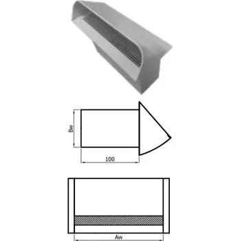 Karl - Mřížka pro přívod externího vzduchu - kanál, 200 x 90 mm, bílá