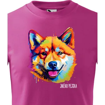 Dětské tričko Americká Akita, Barva Purpurová, Velikost 110 cm/4 roky, Canvas Dětské tričko 2418