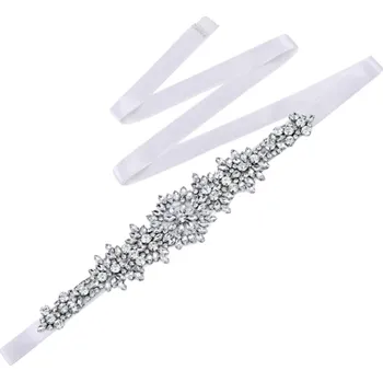 B-TOP Luxusní svatební pás s krystaly - bílá