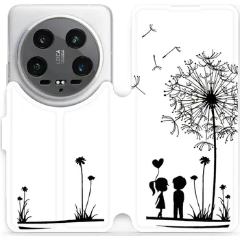 Pouzdro na mobilní telefon Flipové pouzdro Mobiwear - Xiaomi 14 Ultra 5G - MH16P Dvojice s pampeliškou (Knížkové flip pouzdro, obal, kryt na mobil Xiaomi 14 Ultra 5G - MH16P Dvojice s pampeliškou, materiál Umělá kůže + TPU - ochrana 360°, stojánek, silikonová vanička, magnetické)